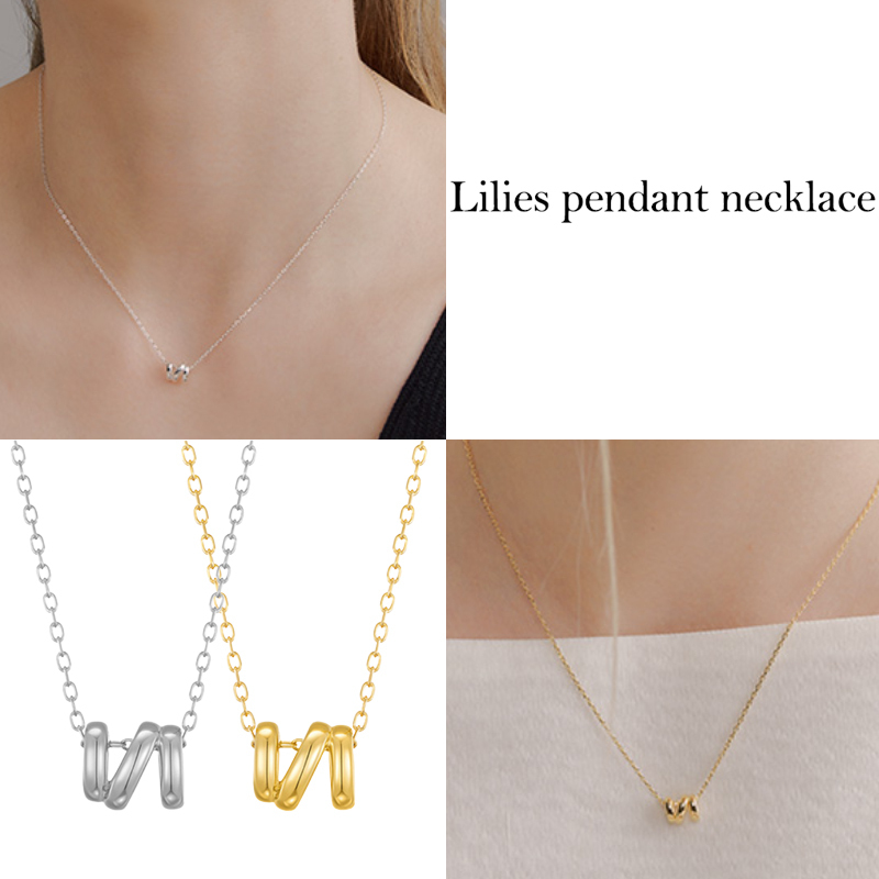 韓国ブランドHei★芸能人着用_lilies pendant necklace_2色
