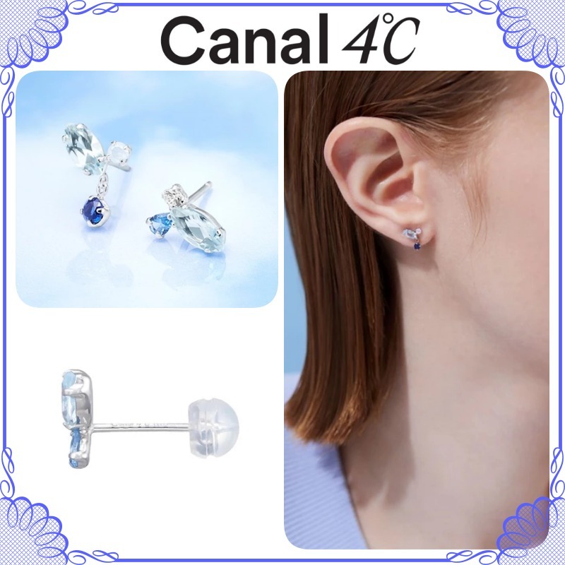 大人気!! Canal 4℃ ブルーストーン アシンメトリーピアス