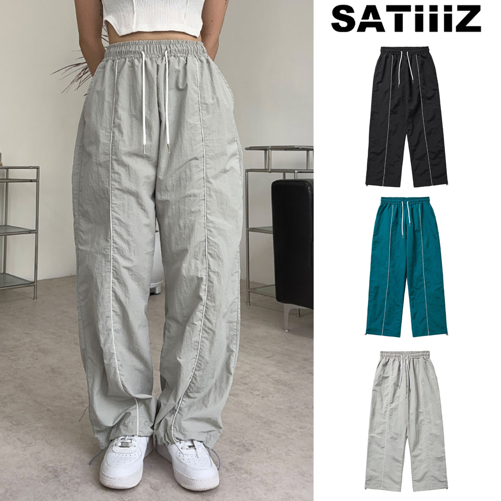 【SATIIIZ】Evan piping nylon pants