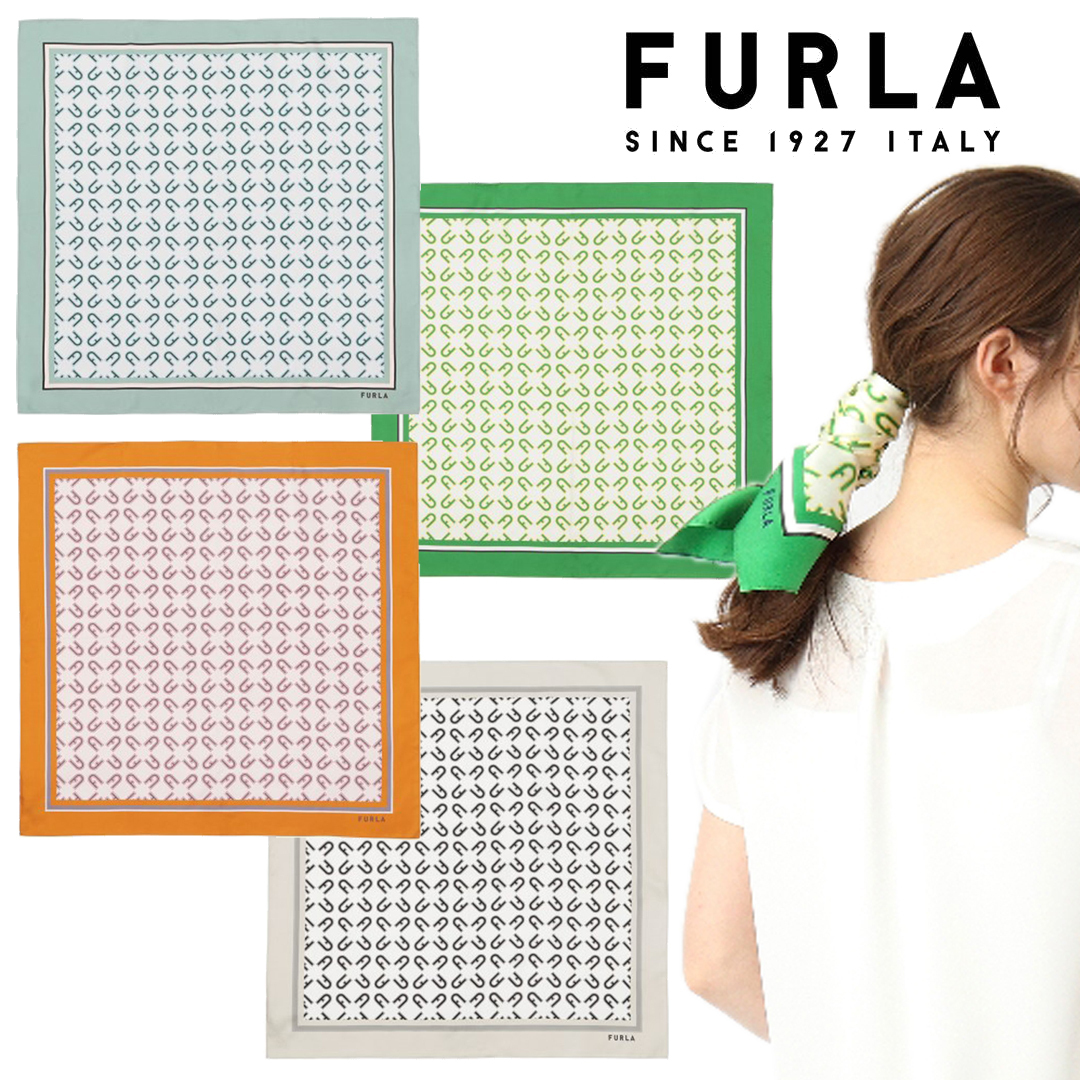 FURLA (フルラ) シルクツイルプリントプチスカーフ 送料関税無料