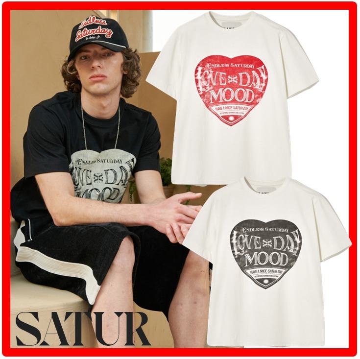 ★人気★【SATUR】★Saturday Retro Mood Graphic T-Shirt.s★