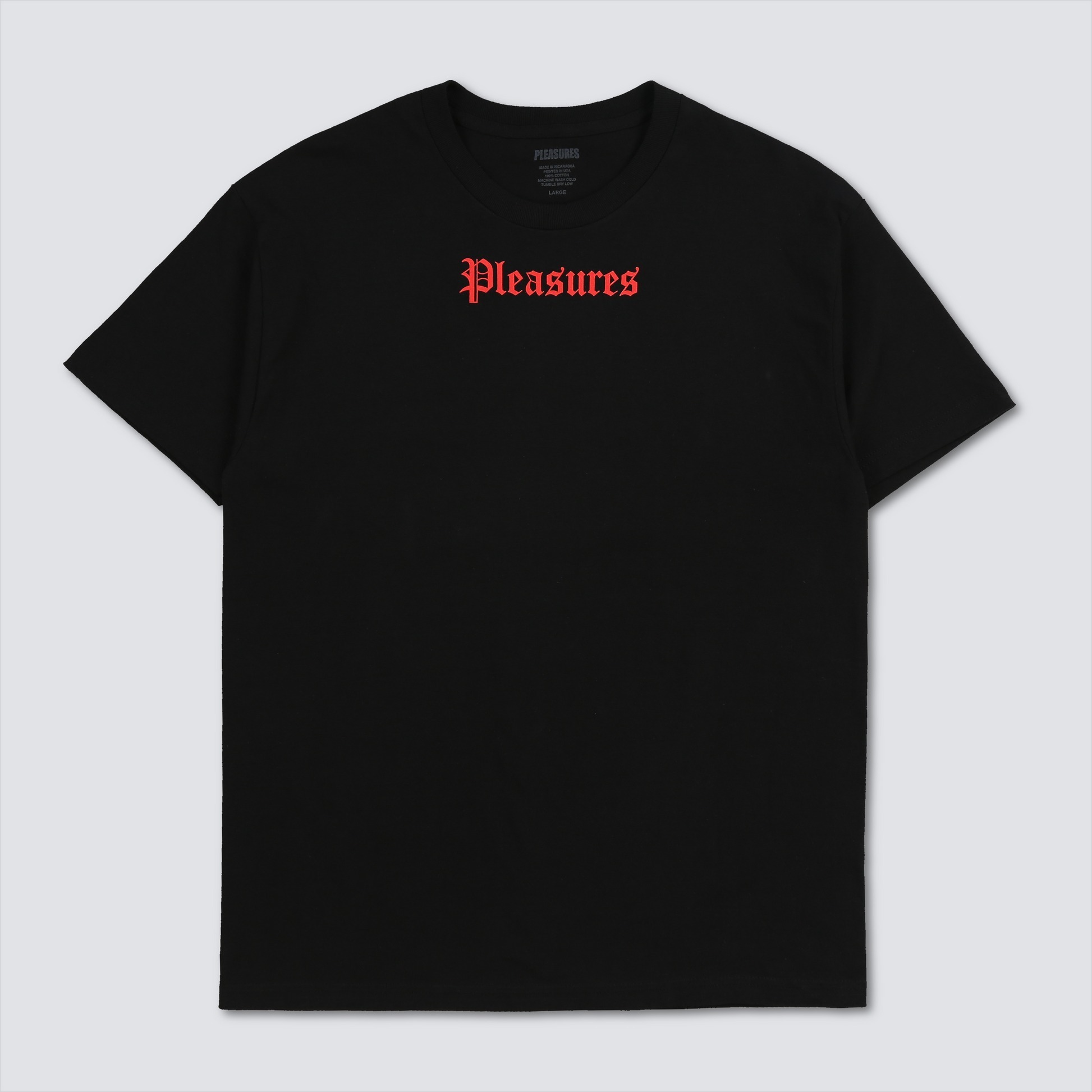 海外限定 PLEASURES パブ ゴシックロゴ クルーネック Tシャツ