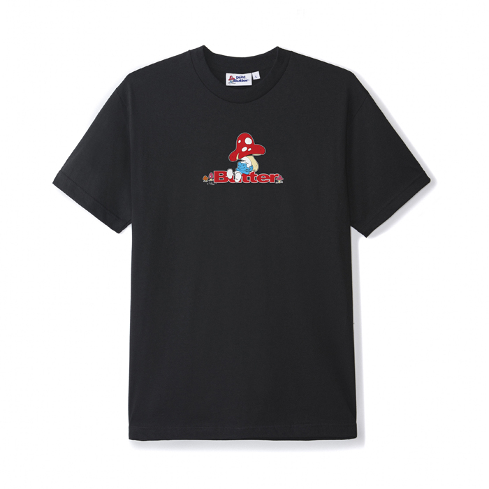 【BUTTER GOODS】 LAZY LOGO TEE (BLACK)