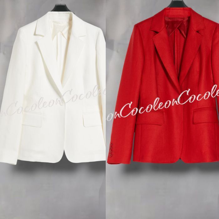人気【MaxMara】Blazer in lino シングルブレストブレザー 2色