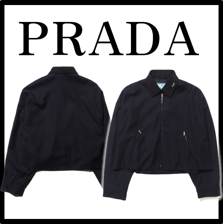 ★送料・関税込★PRADA★logo collar wool jacket★正規品★