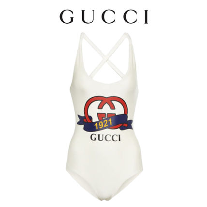 GUCCI Bikinis Monogram Blended Fabrics Street Style Brazilian Lace Up Logo