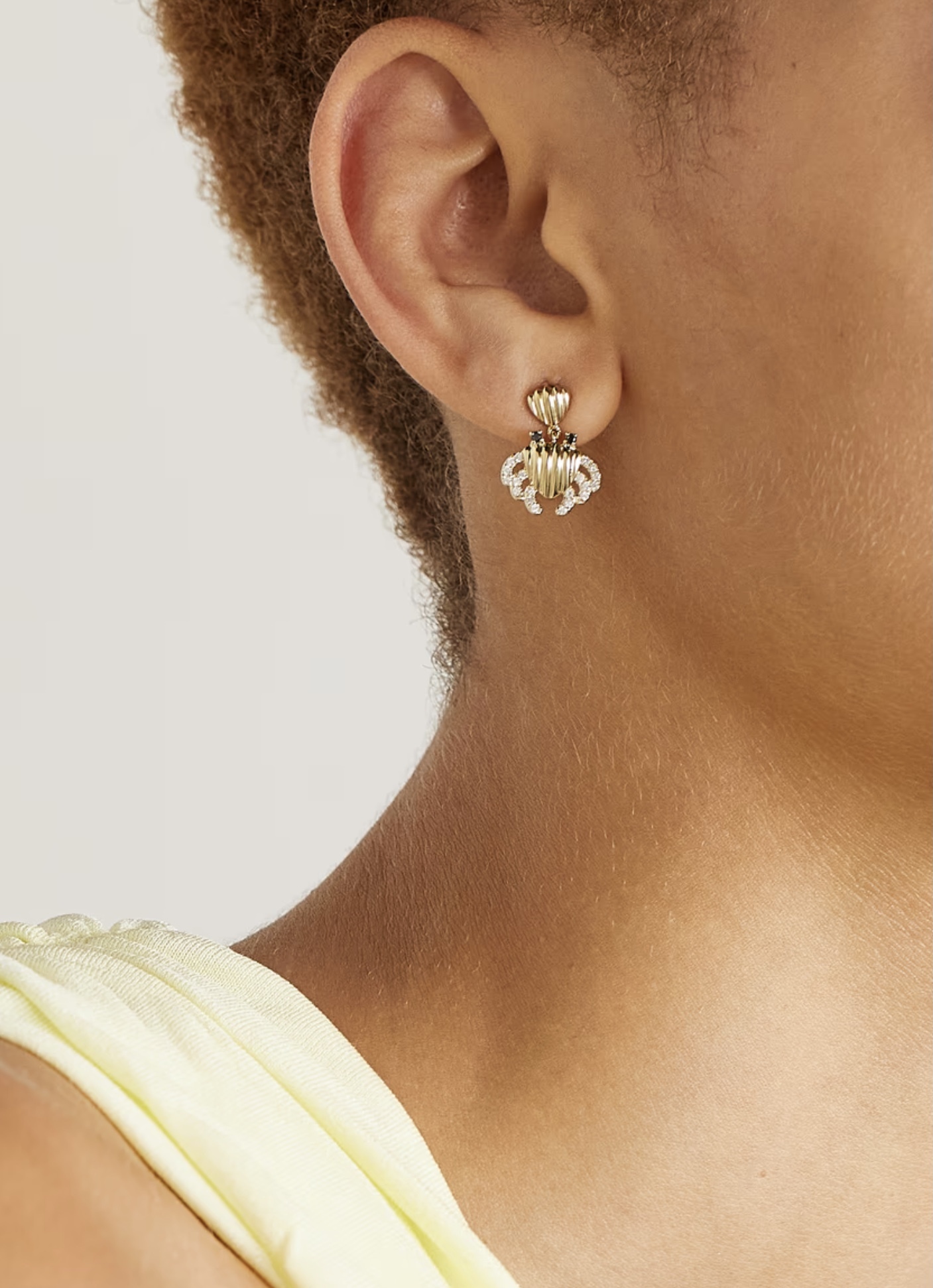 【YVONNE LEON】9-karat gold diamond earrings イヤリング