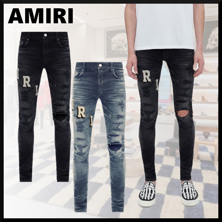 【AMIRI】バーシティ ロゴ カジュアル デニム ジーンズパンツ