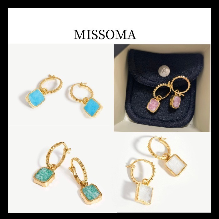 関税送料込【MISSOMA】ミニ ピラミッド チャーム フープ ピアス