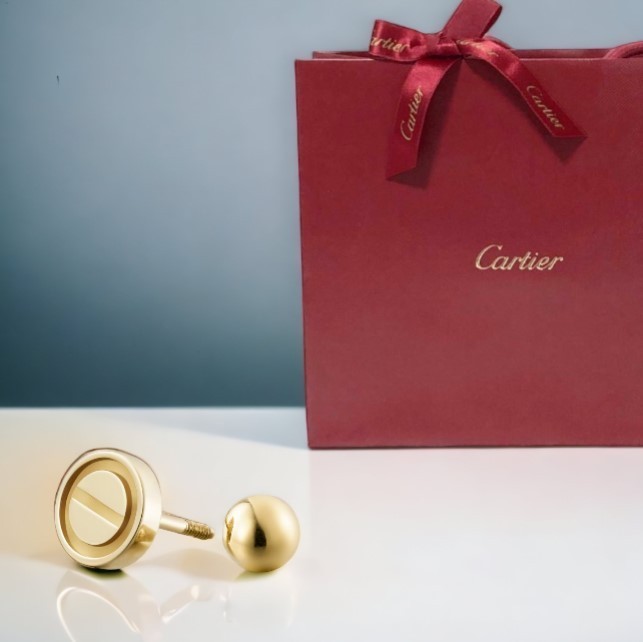 直営 Cartier 高貴な輝き ラブ シングルピアス
