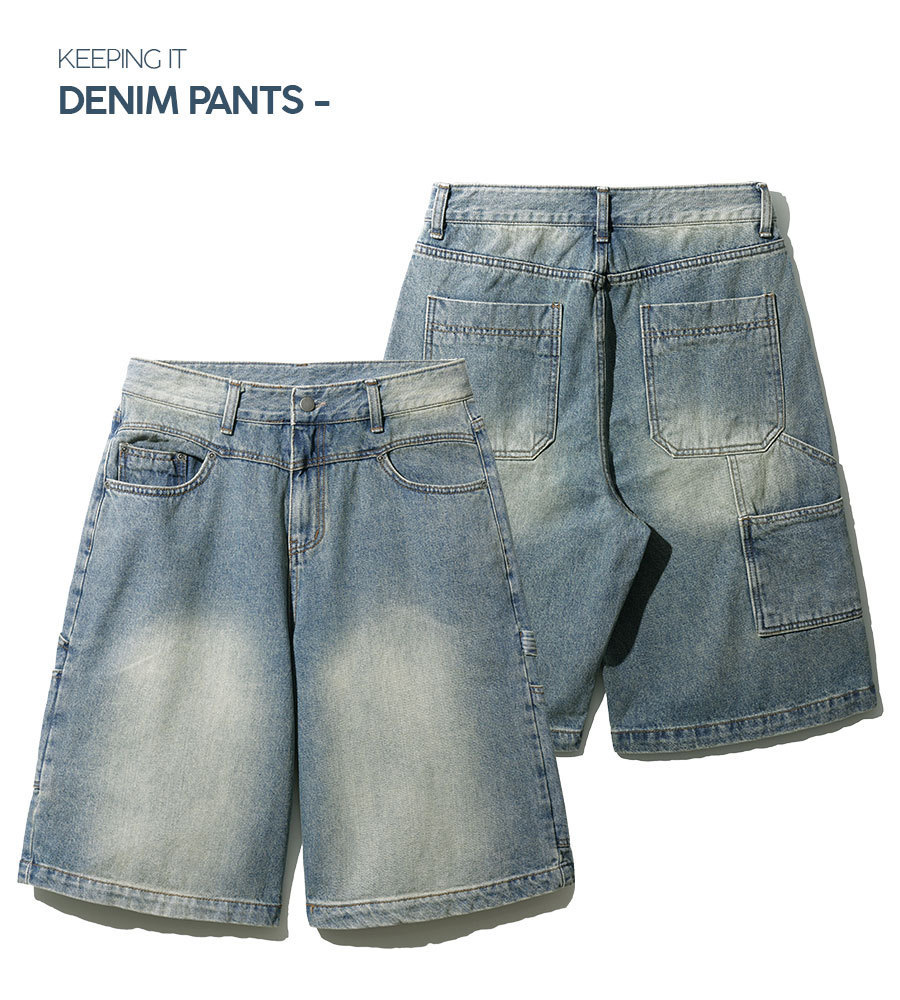 【JEMUT】23SS★ Miro Carpenter Denim Half Pants JEMUT MIRO CARPENTER DENIM HALF PANTS MR195 (Jemut/ハーフ