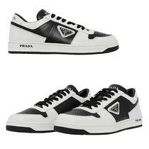 PRADA Unisex Blended Fabrics Street Style Leather Logo Sneakers