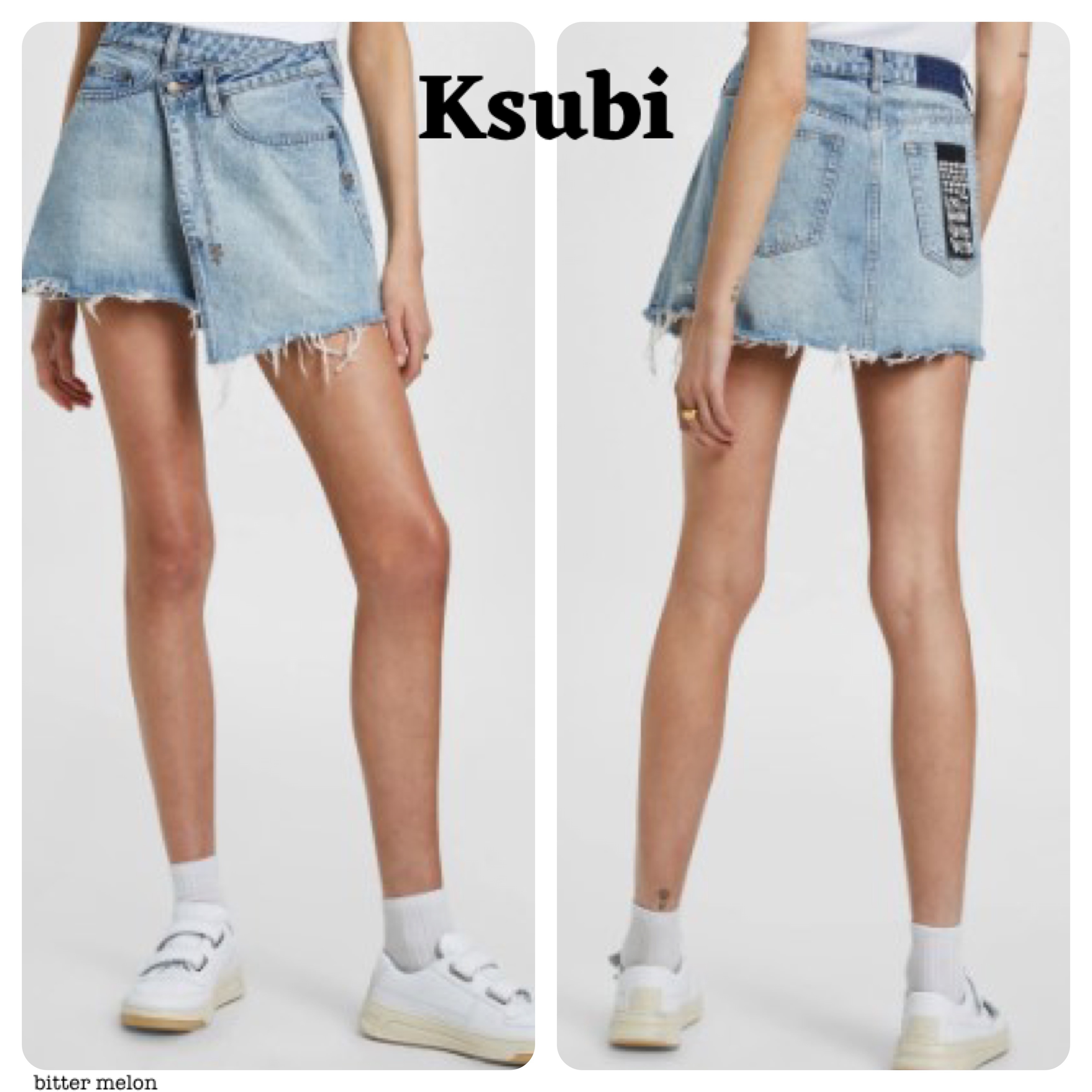 KSUBI★Rap Skirt Clas Sick ダメージ加工 デニム ミニスカート
