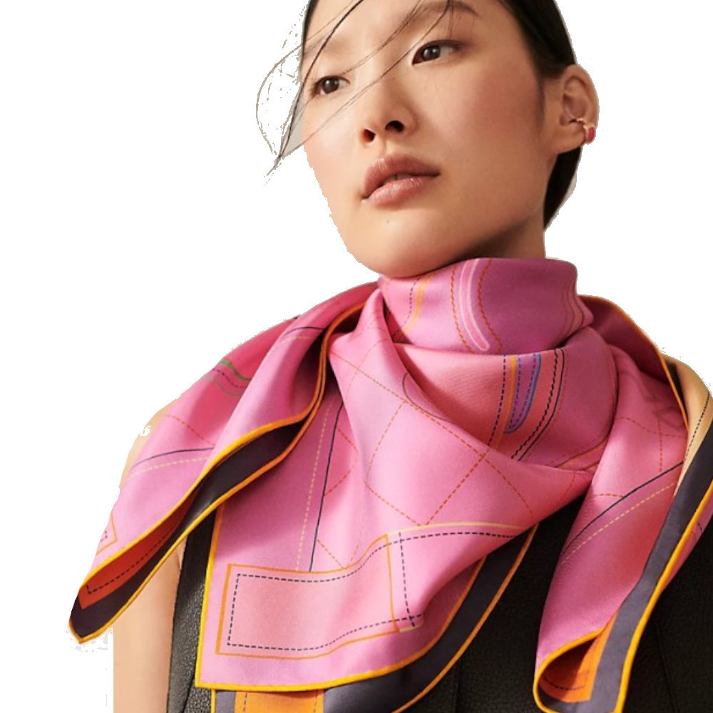 シルク100%【HERMES】Splash Park ダブルフェイス スカーフ90 Splash Park double face scarf 90 | Hermès Canada