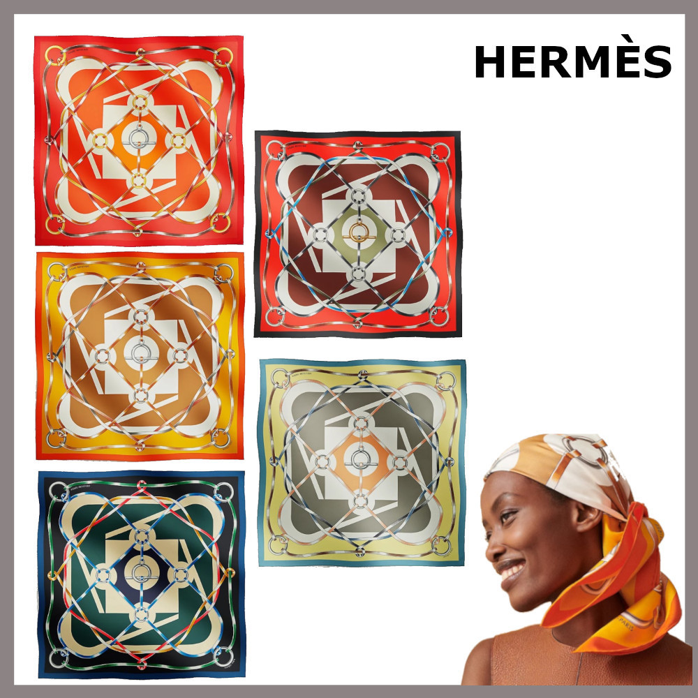 馬のハーネス【HERMES】Figure アーティスティックスカーフ 90
