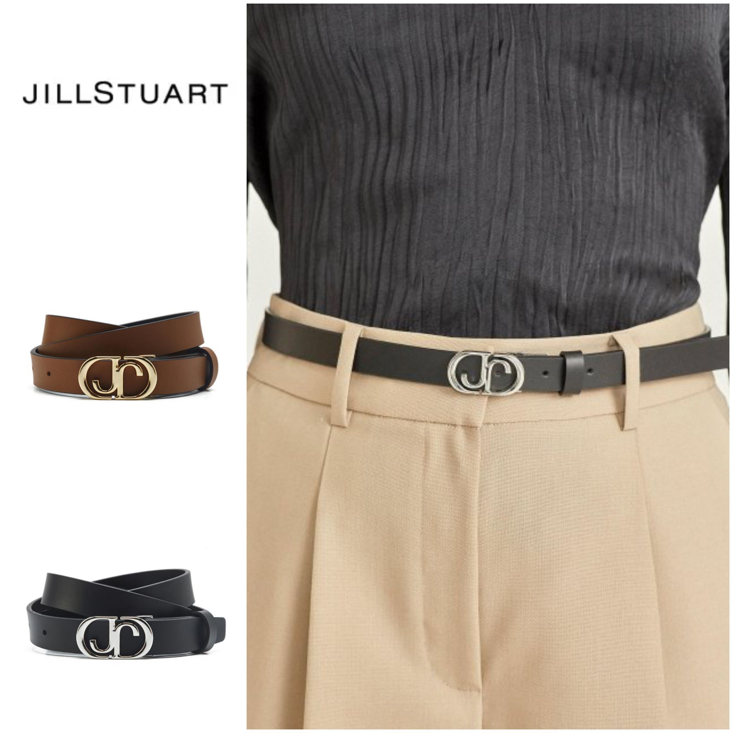 ショルダーバッグ・ポシェット JILLSTUART JJ Buckle Decoration Cowhide Slim Belt