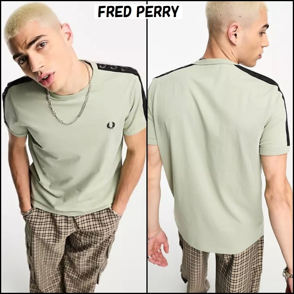 【FRED PERRY】tonal tape ringer ショルダー テープ Tシャツ ♪