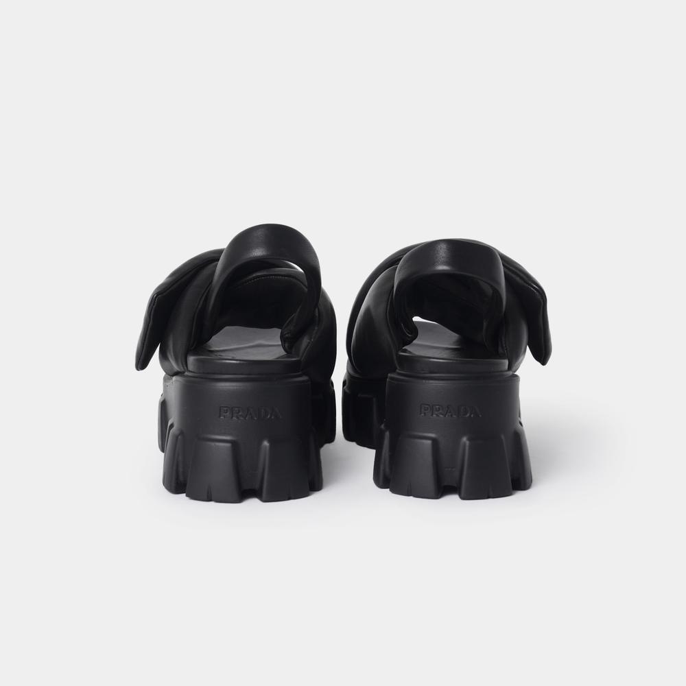PRADA ☆プラダ モノリス パデッドナッパレザー サンダル (PRADA