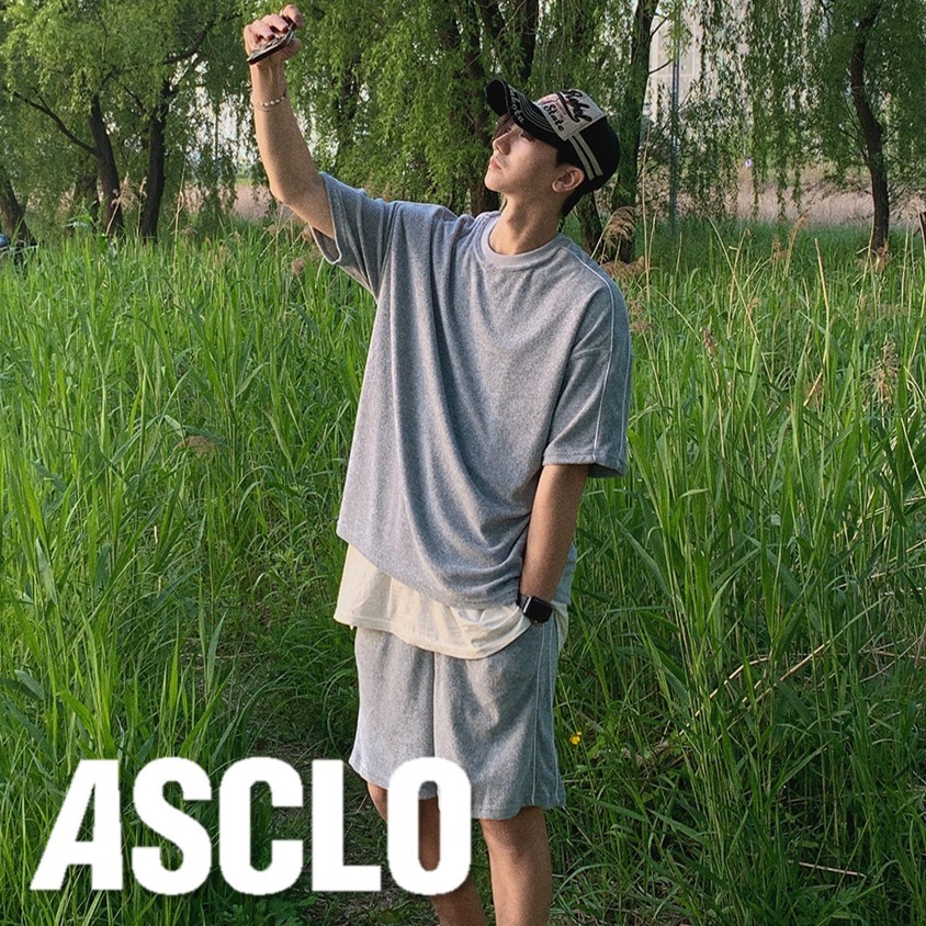セットアップ（メンズ） ASCLO Terry Piping Line Set Up (3color)