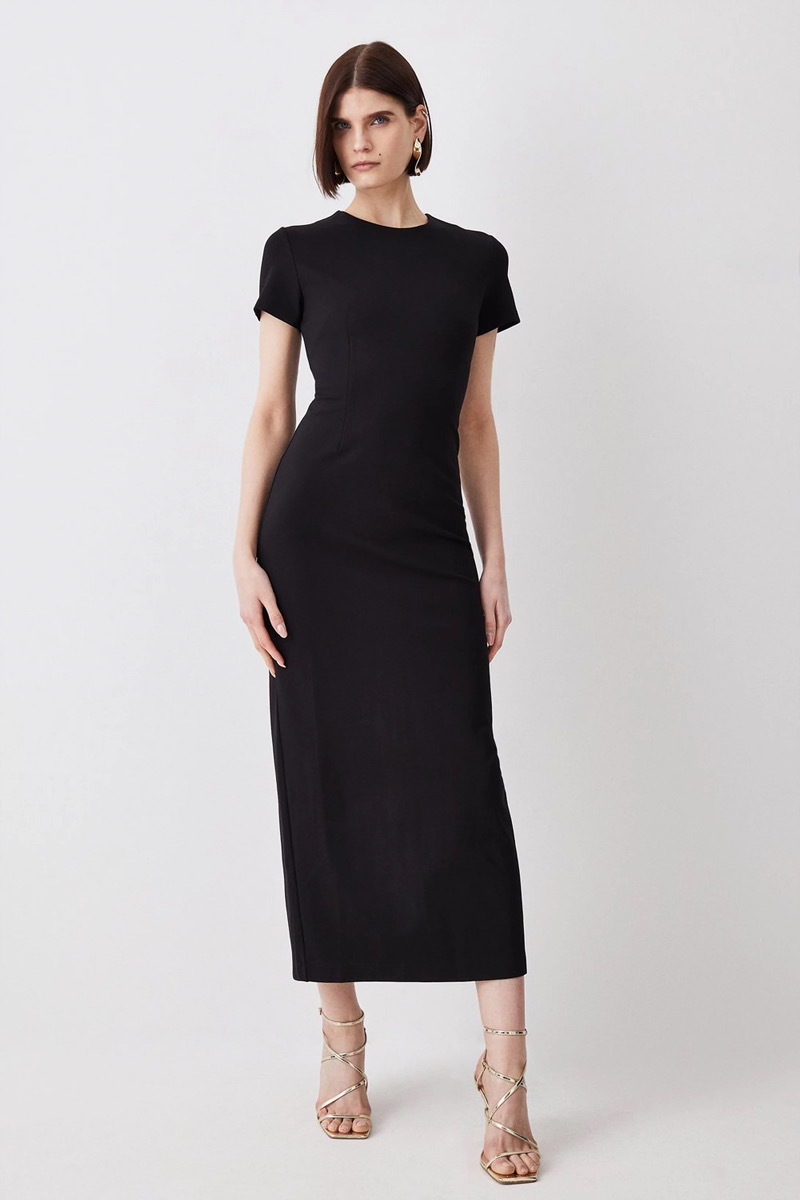 国内発・関税込!! KAREN MILLEN*ポンテ 半袖 クルーネックドレス 国内発・関税込!! KAREN MILLEN*ポンテ 半袖 クルーネックドレス