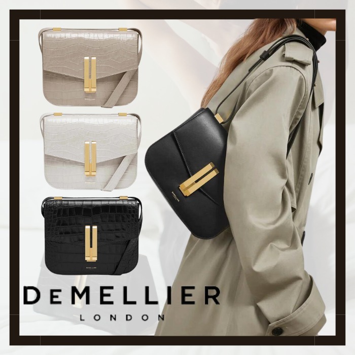 『DEMELLIER』 The Vancouver クロコ ショルダーバッグ 3color