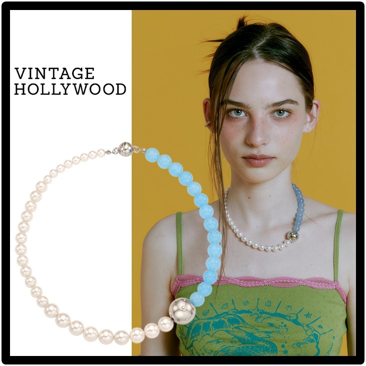 ☆関税込☆VINTAGE HOLLYWOOD★Galaxy Ball Sky Pearl Necklace