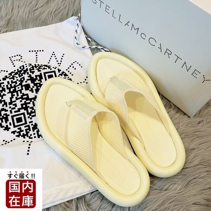 Stella McCartney Flat Open Toe Casual Style Street Style Plain Flip Flops