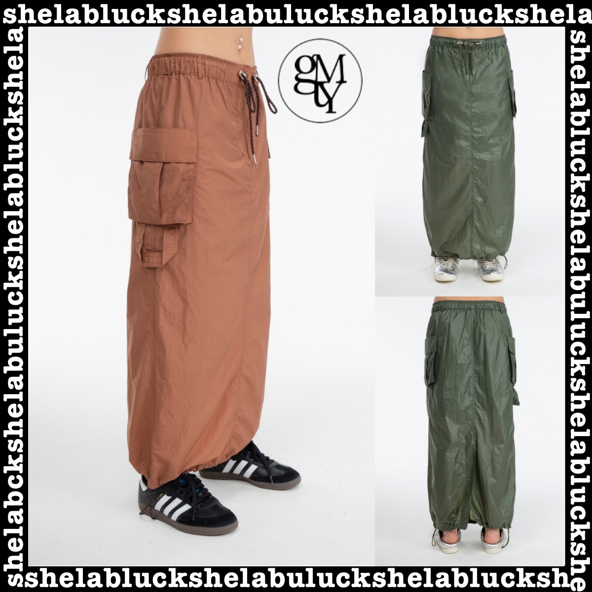 【Gimmetheyoung】G_CARGO POCKET MAXI_SKIRT