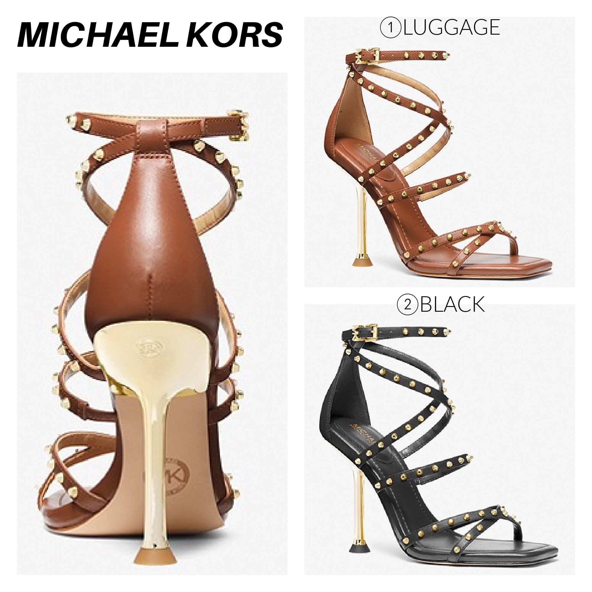 【Michael Kors】☆サンダル☆ Imani Studded Leather Sandal
