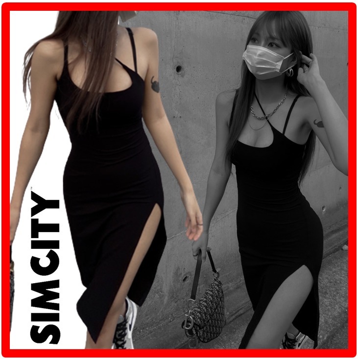 ☆韓国の人気☆【Swimcity】☆Soho's street long slit dres.s☆
