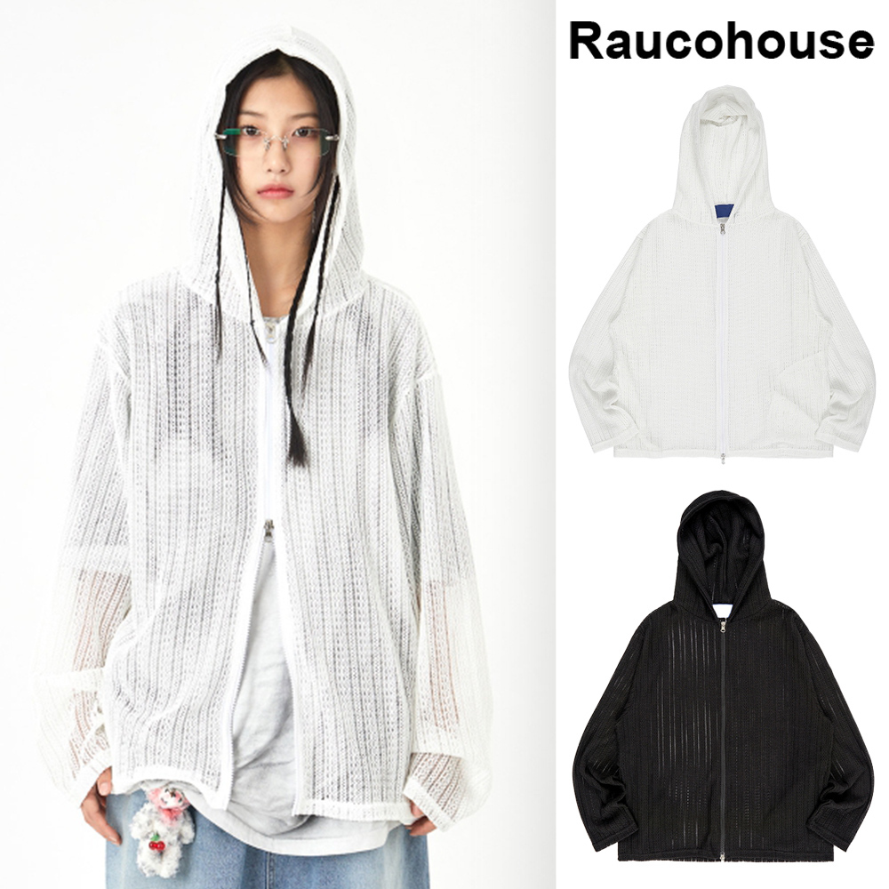 【Raucohouse】Lace summer 2-way hood zip-up