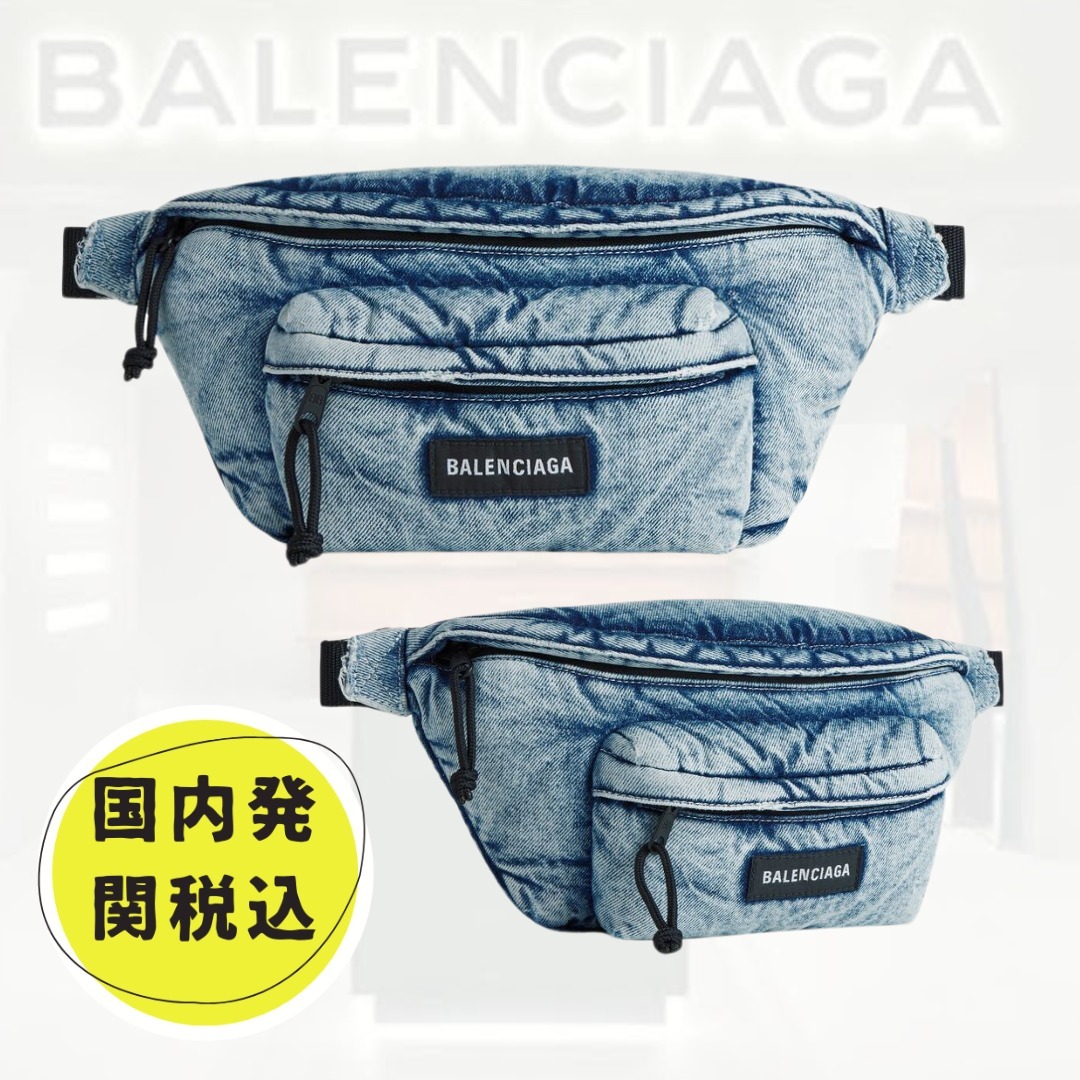 国内即発+BALENCIAGA+EXPLORER ベルトパック デニム