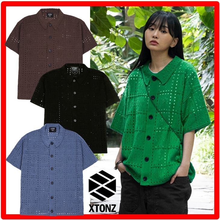 ★韓国の人気★【XTONZ】★PUNCHING COLLAR CARDIGA.N★関税込★