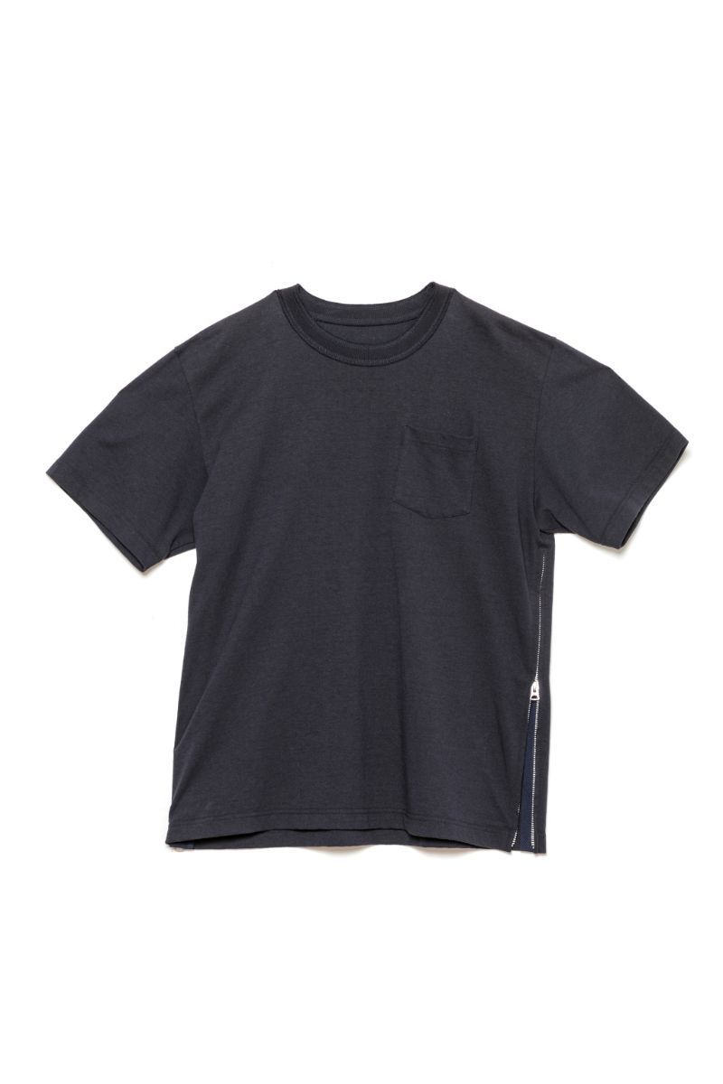 【国内より匿名配送】sacai Side Zip コットン Tシャツ sacai-black-side-zip-cotton-t-