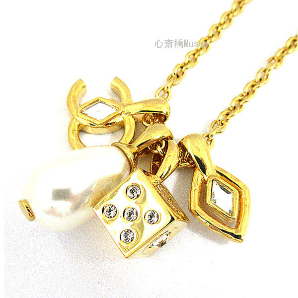 CHANEL ネックレス AB9921 クリスタルティアードロップ パール
