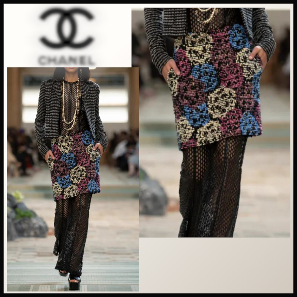 フロントのカッティングやCOCOロゴパッチが可愛い CHANEL デニム フロントのカッティングやCOCOロゴパッチが可愛い CHANEL デニム