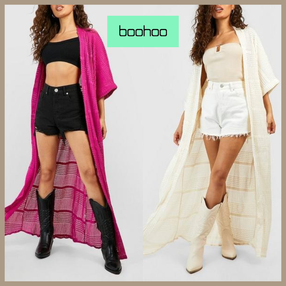 ★boohoo★ ラップアラウンドスタイル!! テクスチャード 着物