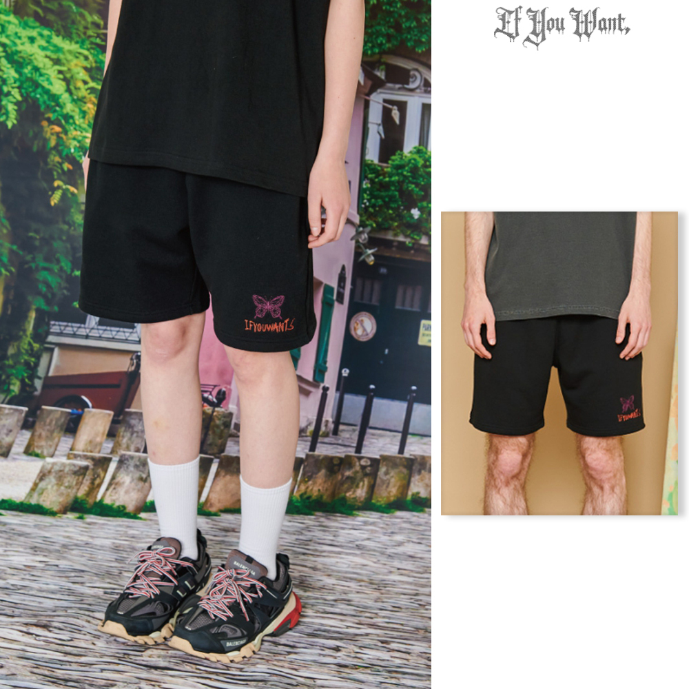 【IFYOUWANT】BUTTERFLY Sweat short pants