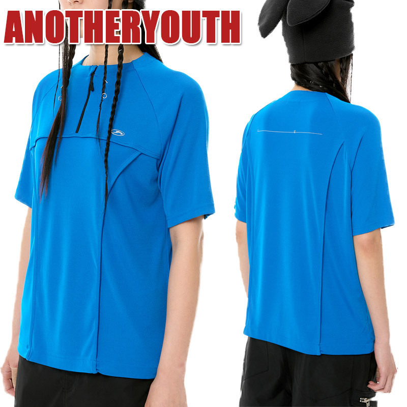●ANOTHERYOUTH● 002-23 line zip-up Tシャツ - blue