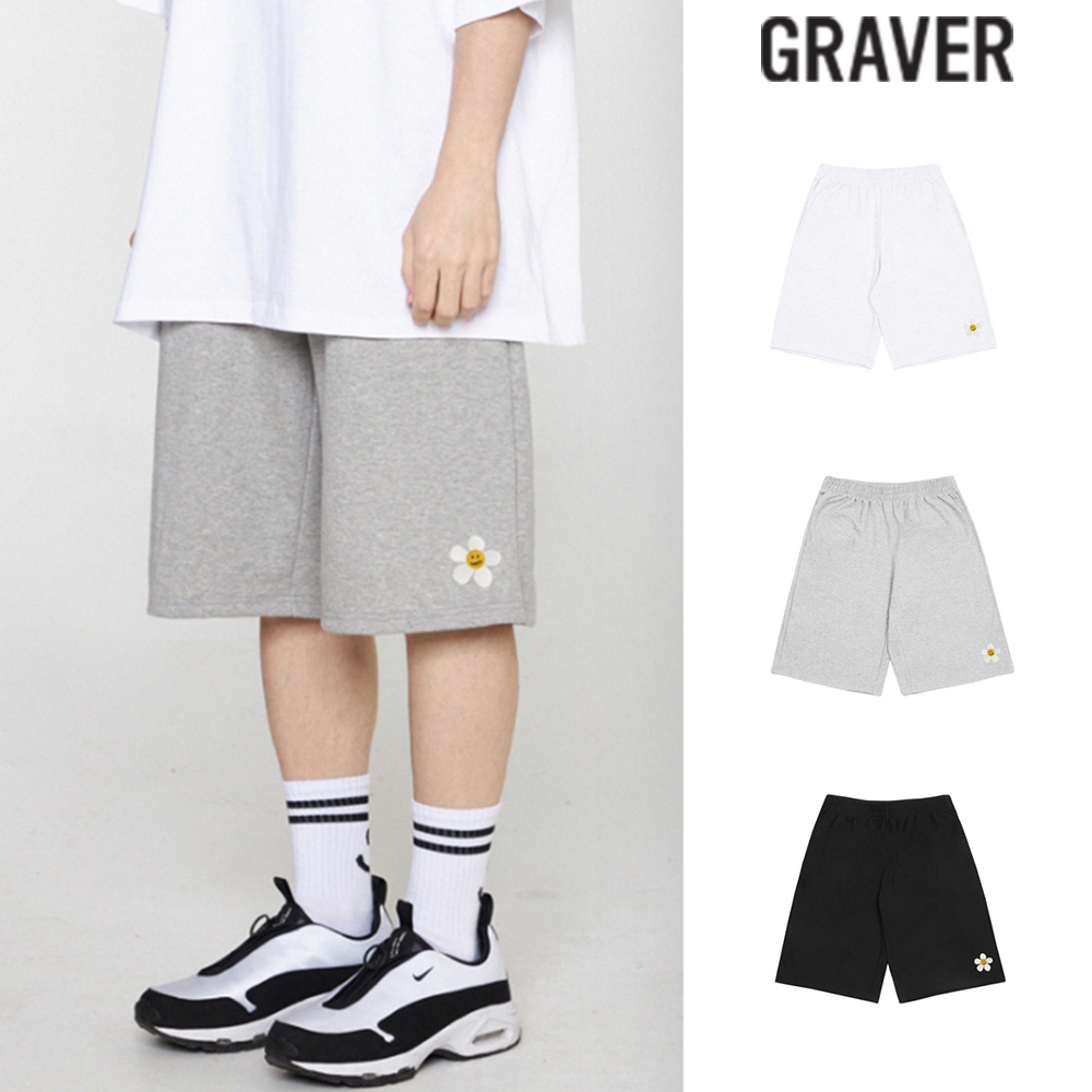 【GRAVER】23SS★ Flower Embroidery Bermuda Training Half Pt