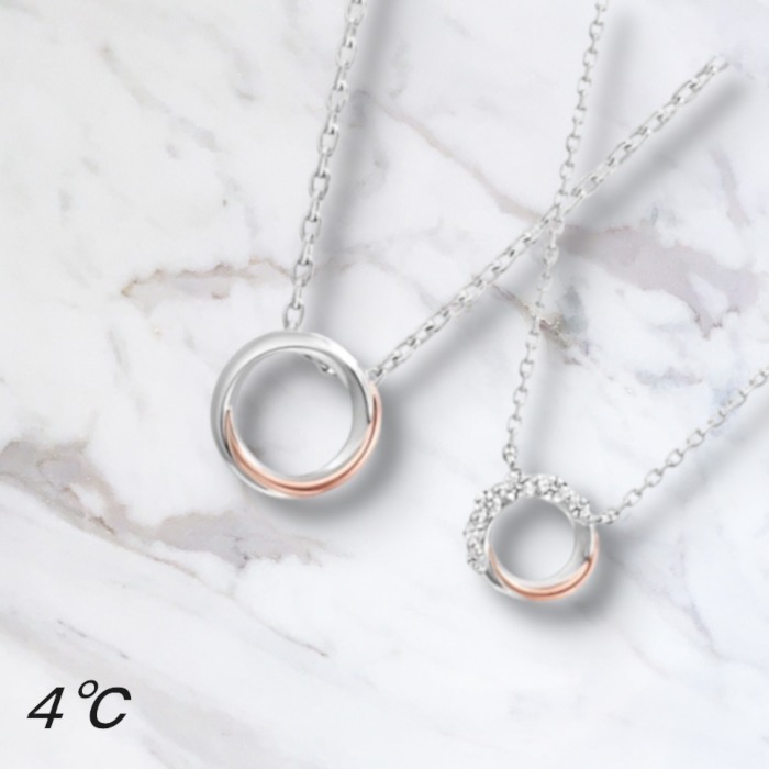 ４℃ サークルモチーフ ペアネックレス ★すぐ届く☆