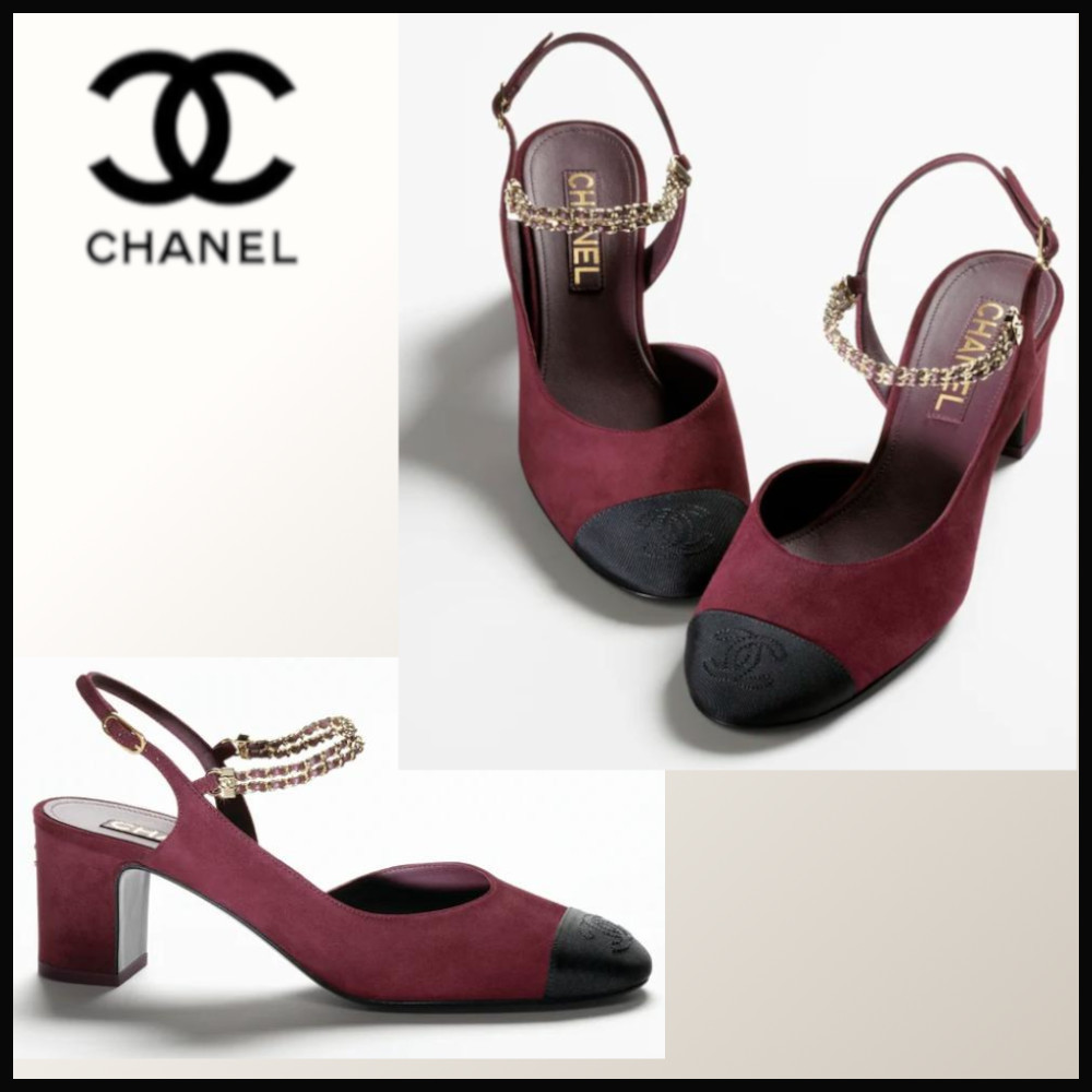 2023メティエダール◆送料無料【CHANEL】スリングバックスエード