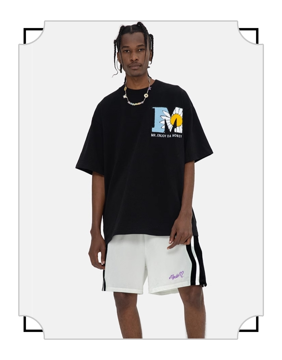 MEDM★植毛ロゴ ヒップホップ 半袖 Tシャツ  ME26