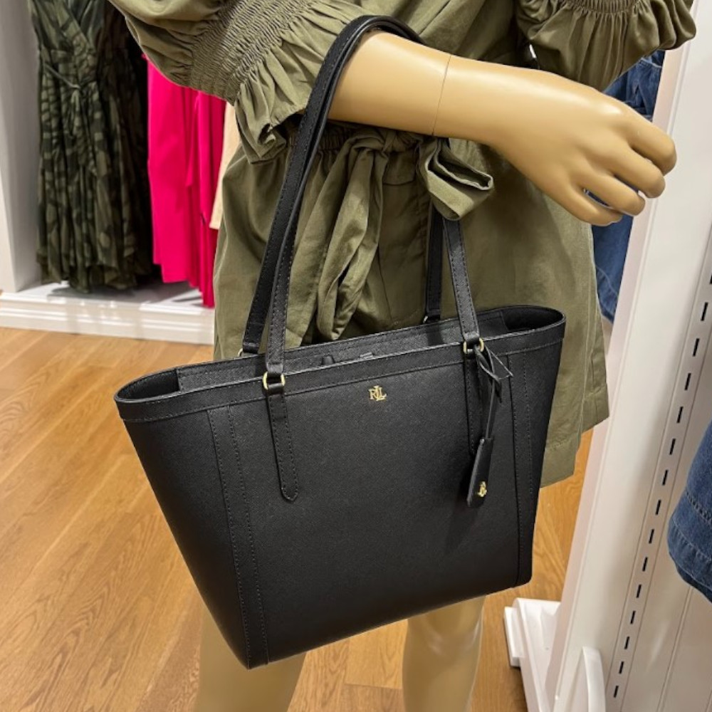 【Ralph Lauren】CROSSHATCH レザー ミディアムクレア トート RALPH LAUREN｜クロスハッチ レザー ミディアム Karly トート