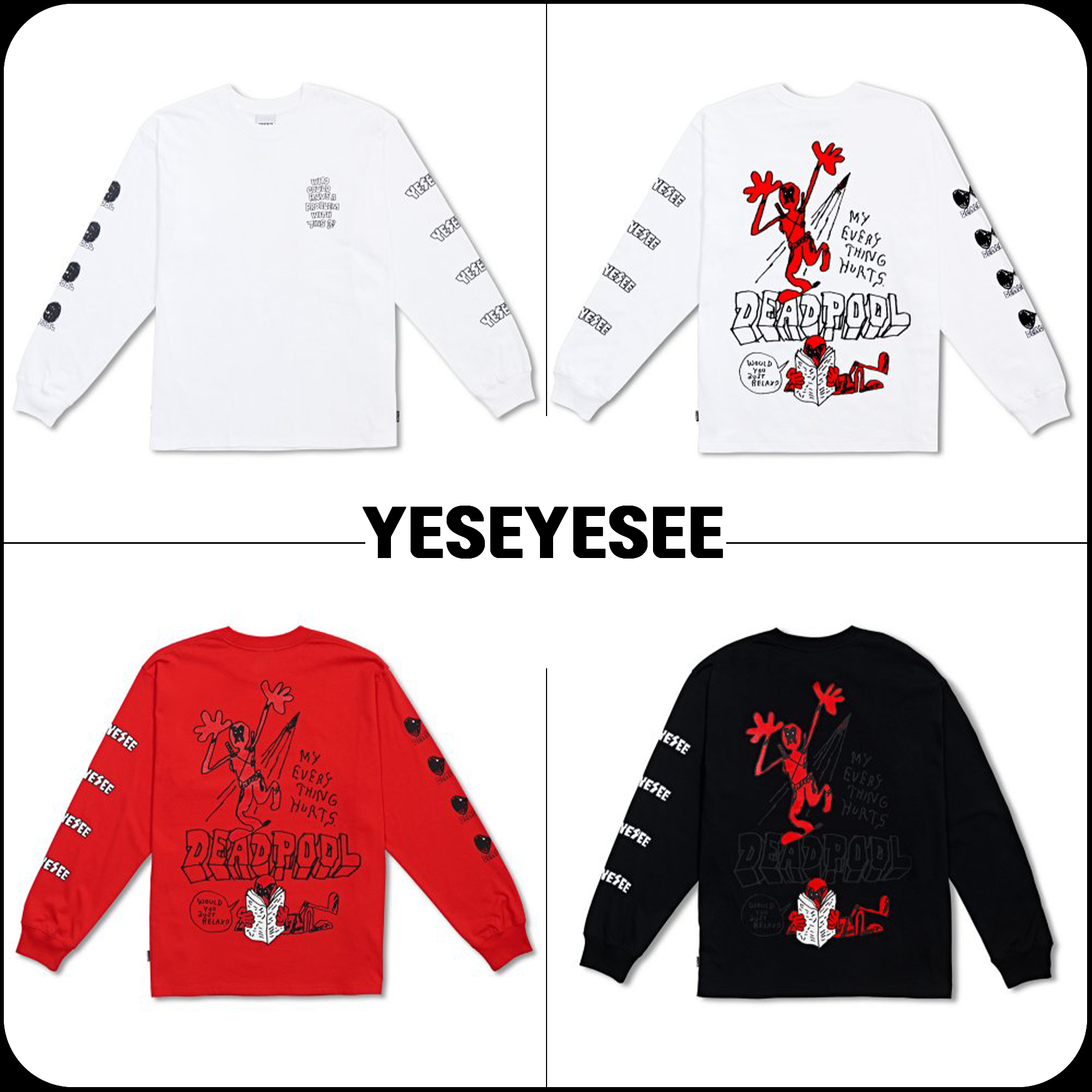 [YESEYESEE]★Y.E.S x Deadpool Long sleeve