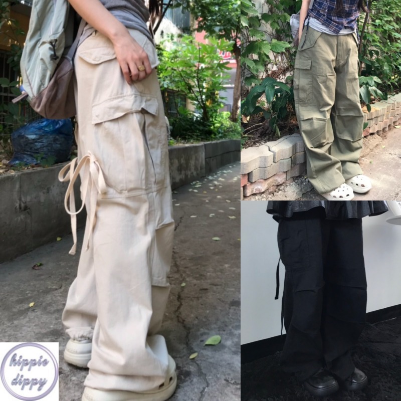 【hippiedippy】back ribbon cargo pants