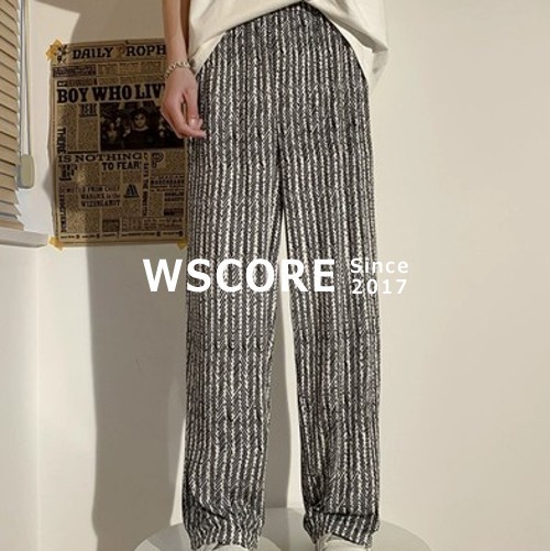 パンツ メンズ ゆったり ストライプ ワイド ストレート 2色