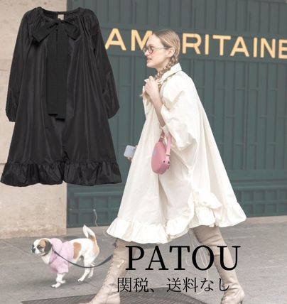 PATOU Dresses Casual Style Long Sleeves Plain Cotton Medium Party Style