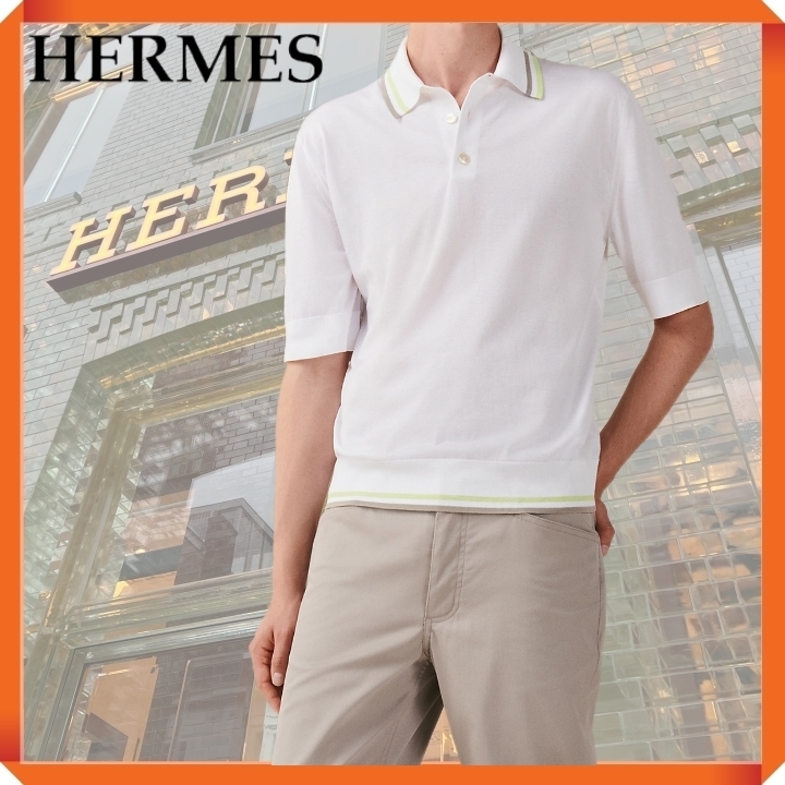 肌触りの良い着心地【Hermes】レユーレス&ツイストポロシャツ