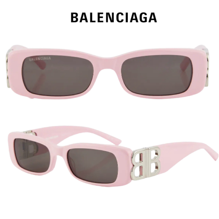 BALENCIAGA*ダイナスティスクエアサングラス ロゴ ピンク